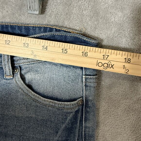 John Mark Jeans Women 12 Cropped Fringe Hem Boho Hippie Stretch Light Wash - Picture 4 of 8